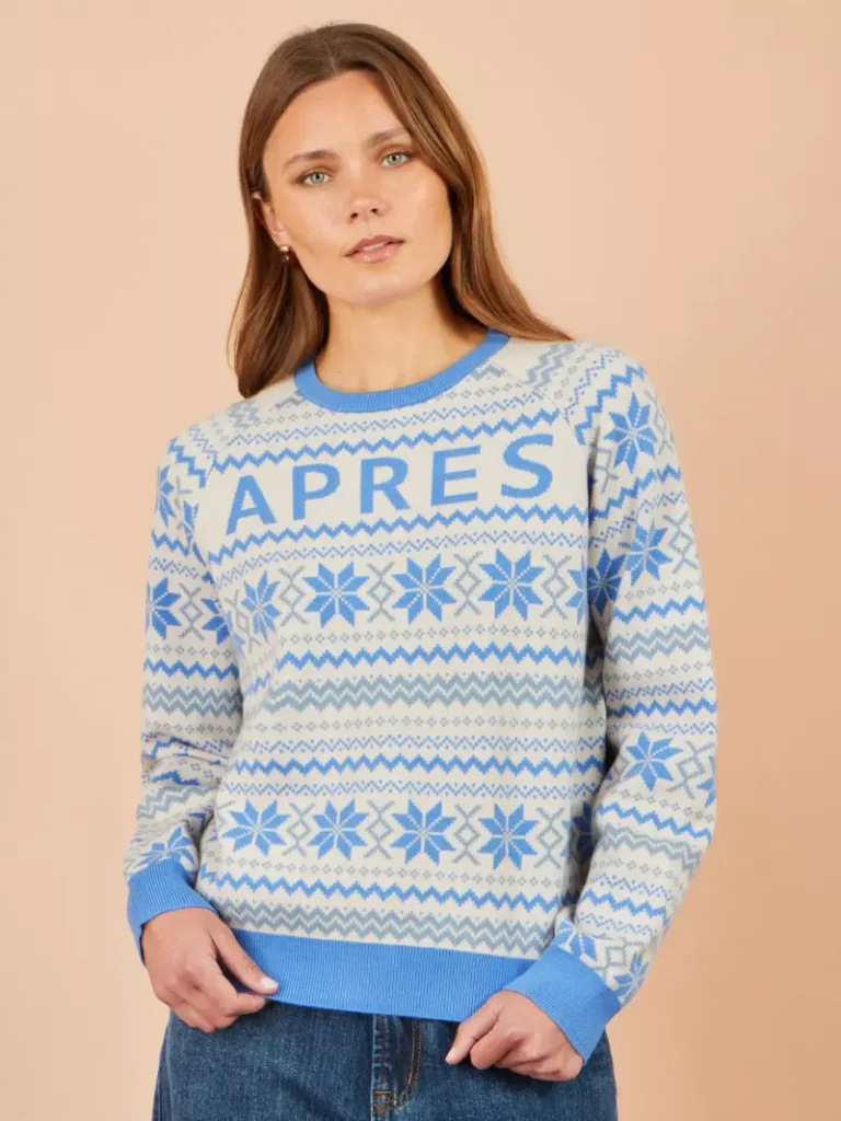 Yumi Après Fair Isle Knit Jumper, Blue Christmas jumper from John Lewis