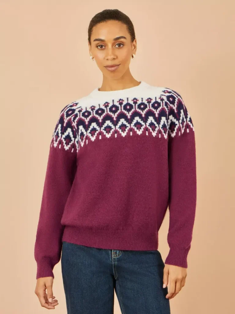 Yumi Fair Isle Relaxed Fit Round Neck Jumper Christmas jumper from John Lewis