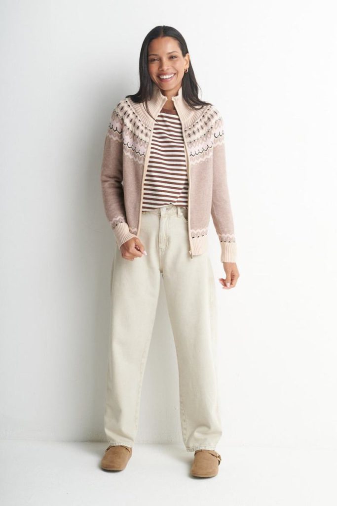 Zip-Up Fair Isle Cardigan Christmas jumper from Debenhams